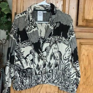 Bomber jacket horse pattern
